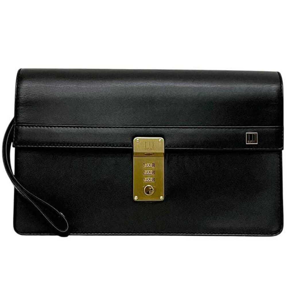 Dunhill Second Bag ec-25135 Black Oxford Calf Leather 11 Flap Number Lock Str...